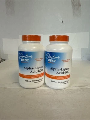 2x Doctor's Best - Mejor ácido alfa lipoico 600 mg, 180 cápsulas caducidad 7/26 Foto 1 de 4