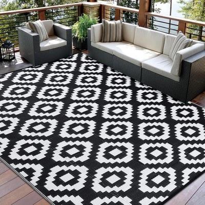 Outdoor Rug Reversible Plastic Straw Patio Camping Indoor Mat Carpet Waterproof - Image 1 of 4