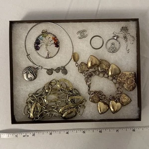 Jewelry Lot Mixed Charm Necklace Bracelet Ring Accessory Designer Costume - Picture 1 of 4
