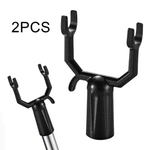 2x Balcony Forks Easy Hanging Replacement Propping up Clothes Rail Forks - Picture 1 of 13