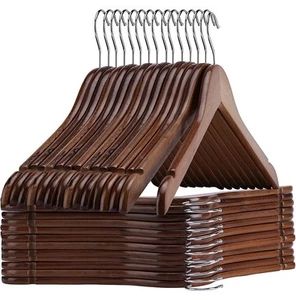 Wooden Shirt Hangers Pack of 30 Wooden Hangers Sturdy Wood Hangers Ideal for ... - Picture 1 of 2