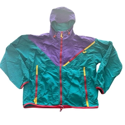 Vintage Sierra Designs Colorblock Windbreaker Jacket Teal Purple 80s 90s MEDIUM - Image 1 of 3