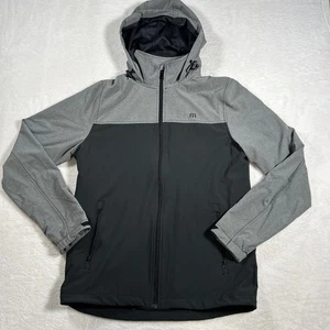 Travis Mathew Felpa con Cappuccio Uomo Media Full Zip Nero e Grigio Golf Golf Casual - Foto 1 di 10