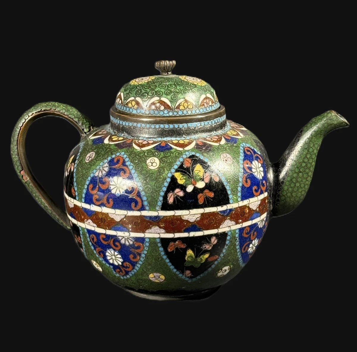 景泰蓝1850-1899 年日本茶壶| eBay