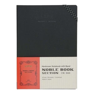 Life Noble Notebook A5 Grid Black Leather Cover Japan Made - Picture 1 of 6