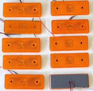 10 x 12v Side Marker Orange 4 LED Amber Lights for Iveco Mercedes Fiat Renault - Picture 1 of 6