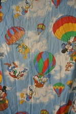 WALT DISNEY vintage FITTED BED SHEET 80s Disneyland Mickey Mouse, Goofy