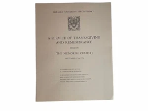 HARVARD LAW SCHOOL EPHEMERA TERCENTENARY 1936 SERVICE THANKSGIVING REMEMBRANCE - Picture 1 of 1