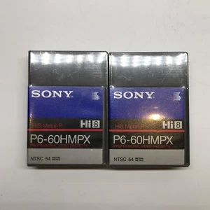 Lot 2 SONY P6-60HMPX Hi8 ProMP Metal Particle Tape Pro Video Cassette Sealed - Picture 1 of 4