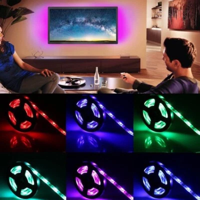 LED Strip Light 5V 5050 RGB Flexible Tape Lights USB Plug TV 17key Remote Lights - Image 1 of 4