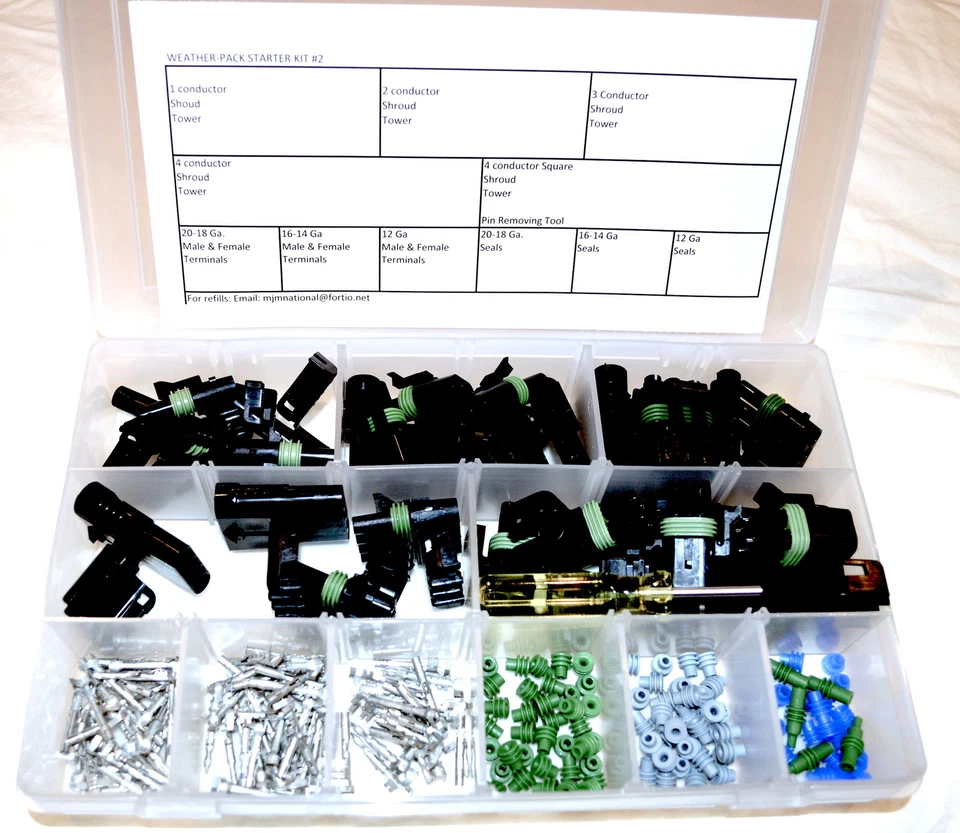 KIT DE INICIO CONECTOR DELPHI WEATHER PACK #22 251 PIEZAS 1,2,3,4 PIN Foto 1 de 1