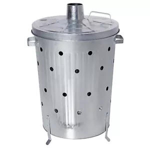 Verbrennungstonne 75l Metall Verzinkt Deckel Feuertonne Verbrenner Brenntonne - Bild 1 von 1