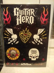 GUITAR HERO Nintendo Wii Stickers & LES PAUL Instruction Manual w/ Guns N Roses - Picture 1 of 2