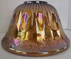 Vintage #7447 Prinzessin Punze * nur Schale * strahlend Gold Karneval Glas 7 Quart.  - Bild 1 von 7