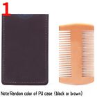 Sandalwood Double-sided Hair Comb Portable Wooden Beard Mustache PU Case