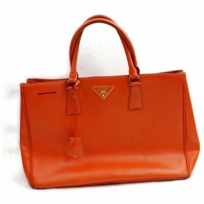 Подлинный Prada saffiano сумка с короткими ручками сумочки оранжевый lux папайя  - Изображение 1 из 4