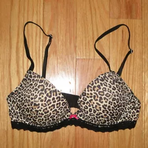 32C REGGISENO VINTAGE ROSA VICTORIA'S SECRET PUSH UP PADS STAMPA ANIMALIER INDOSSARE TUTTI I VESTITI - Foto 1 di 1
