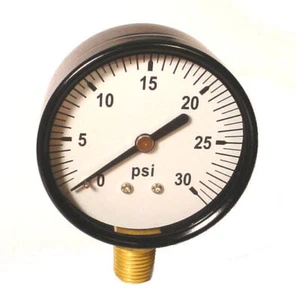 DRUCKMESSGERÄT 0-30 PSI 2 1/2 ZOLL STIRNSEITE 1/4 ZOLL STECKERANSCHLUSS METALLGEHÄUSE - Bild 1 von 1