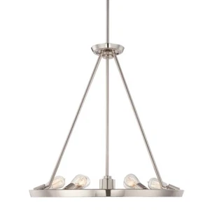 Lampadario Sospensione Lampada Sala Pranzo Plafoniera Argento D 71 CM 6 Fiamma - Foto 1 di 1