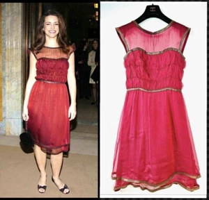 Chanel Vintage 2004 Red Holiday Barbie Sex City Midi Party Dress 34 36 2 4 Vtg S - Picture 1 of 24