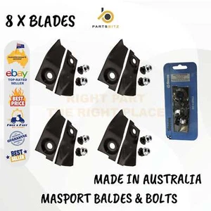 AUS Made 8 x Blades , Bolt Kit 18" Fits Masport & Morrison Mowers 780658 529594 - Picture 1 of 1