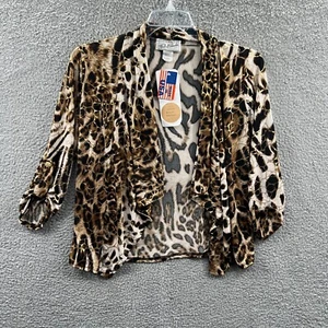 Metallic Animal Print Cardigan Small Glam Mob Wife Statement Cocktail Party NWT - Picture 1 of 10
