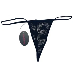 New Women's Avidlove Black Lace Thong Panties Lingerie One Size Adult Gift - Picture 1 of 4