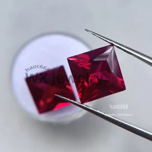 2x2mm-10x10mm Square Cut Synthetic Red Cabochon Gemstone for Making Jewelry - Picture 1 of 9