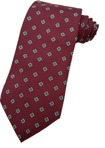 Vtg Christian Dior Necktie 100% Red Blue Geometric 1990's Broadway Store's NWT - Picture 1 of 4