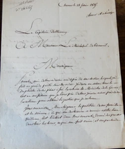 1815 LETTRE AU Mal VIOMENIL PAR OFFICIER ROYALISTE IL RECLAME SON GRADE PERDU - Picture 1 of 4