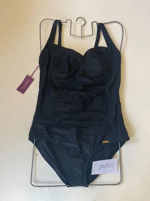 LASCANA Schwarz Kontrolle one piece Badeanzug Plus Größe Eu 20 C Tasse (ph501) - Bild 1 von 3