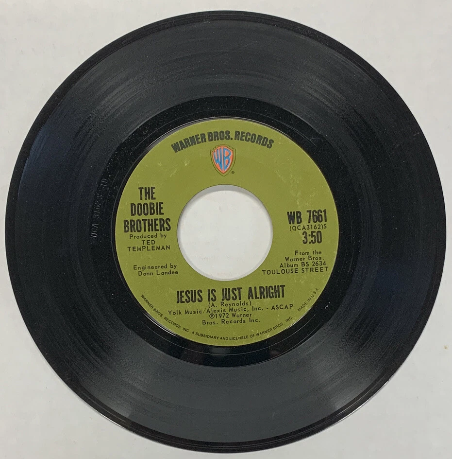 45 rpm Vintage 7” Vinyl Single Hit Record Doobie Brothers Jesus Is Just Alright - Image 1 of 1