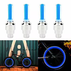 LED Flash Light Valve Stem Caps For Car Bike Bicycle Wheel Tire Valve Dust Caps, - Picture 1 of 5