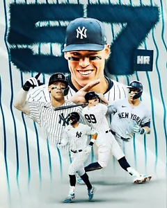 Foto de béisbol Aaron Judge 57 jonrones collage 2024 New York Yankees 8x10 MLB - Imagen 1 de 1