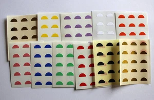 10x5mm Medio Luna Forma de Color Pegatinas Etiquetas Adhesivas - Imagen 1 de 12
