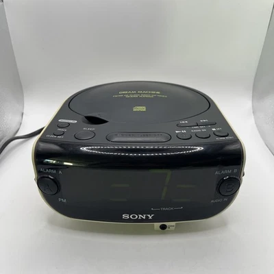 Sony Dream Machine FM/AM Radio CD Player Dual Alarm Clock ICF-CD815 Crème Tested - Image 1 of 4