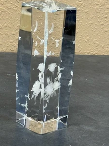 Großer 3D geätzter Kristall Kolibri Briefbeschwerer - Bild 1 von 6