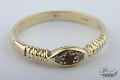 Rubin Ring 14kt 585 Gelbgold Rubine Kristall Gr 48 . - Bild 1 von 4
