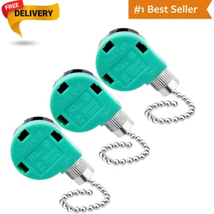 3 Pack Ceiling Fan Switch 3 Speed 4 Wire Zing Ear ZE-268S6 Fan Pull Chain Switch - Picture 1 of 6