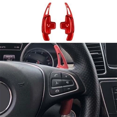 Volante de aluminio rojo 2 piezas apto para paletas de cambio Benz GLE GLS 2016-2019 Foto 1 de 4