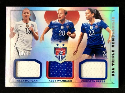 Alex Morgan Abby Wambach Christen Press 2015 Panini US Match Worn Jersey /49 USA - Image 1 of 3