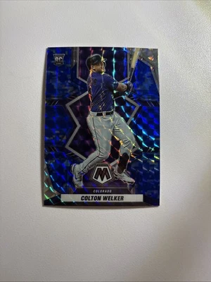 2022 Panini Mosaic # 99 Baseball Blue Camo Prizm Colton Welker RC #218 💎💎💎 - Image 1 of 2