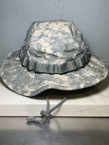 US Military Bucket Hat Cap Mens Size 7 3/8 Digi Camo Drawstring Outdoors - Picture 1 of 6