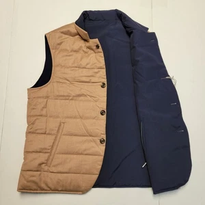 NEW Eleventy REVERSIBLE Wool SILK Vest XL 56 Brown Blue STORM SYSTEM Loro Piana - Picture 1 of 12