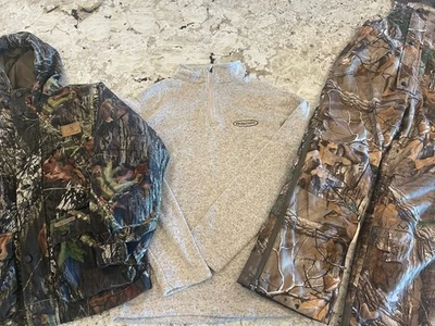 Game Winner Camo Hunting Jacket and Bibs Lot Youth Small Real Tree 1/4 Zip - Image 1 of 4