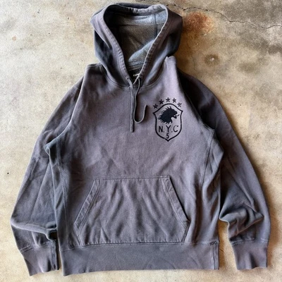 Sudadera con capucha negra vintage Y2K Express NYC Lion para hombre talla M manga larga pulóver Foto 1 de 4