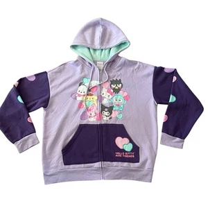 Hello Kitty Hello Kitty And Friends Hearts Color-Block Girls Hoodie Size L - Picture 1 of 9