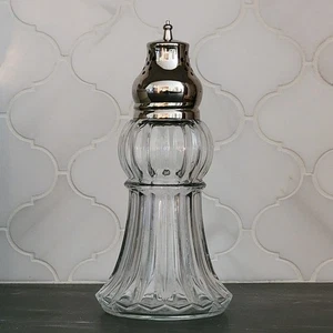 Lady Primrose Tryst Staub Seide Pulver Glas Shaker vernickelt Top 3oz LEER - Bild 1 von 9