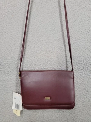 Buxton Crossbody Wallet Purse Burgandy Vintage Deadstock Leather - Image 1 of 4
