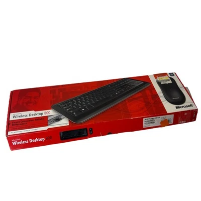 Microsoft Wireless 800 Desktop Keyboard & Mouse Bundle (USB Dongle) 2LF-00001 - Image 1 of 4